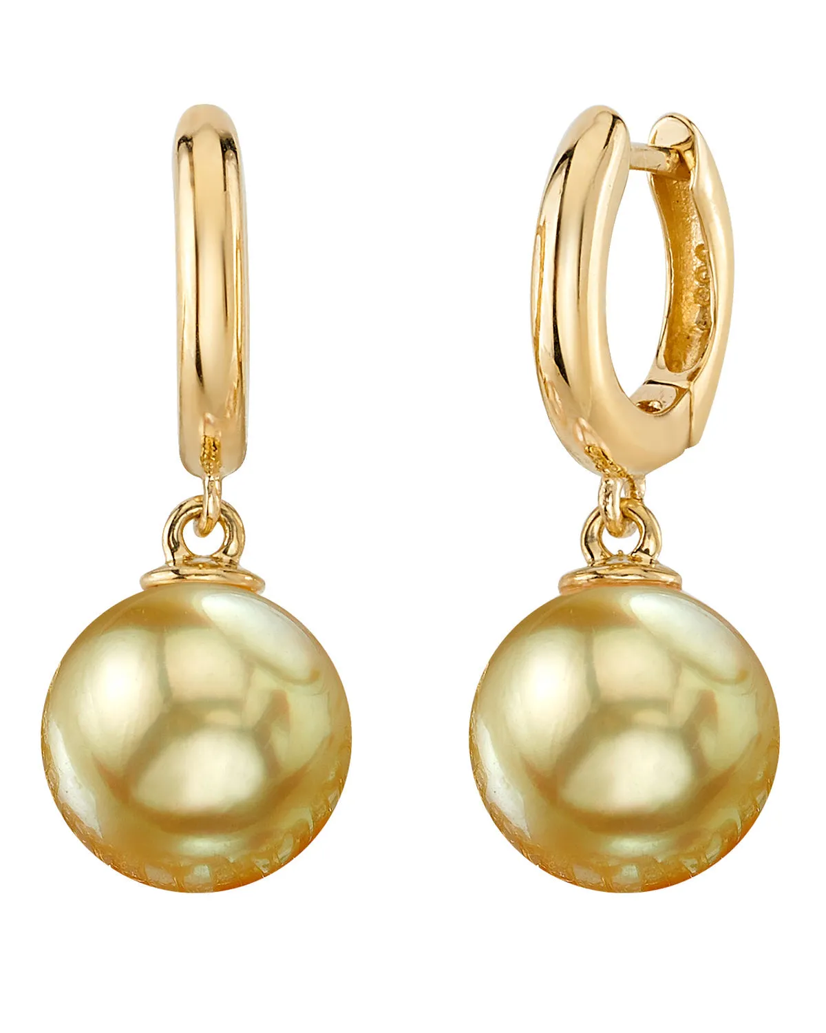 Golden South Sea Pearl Poise Hoop Earrings