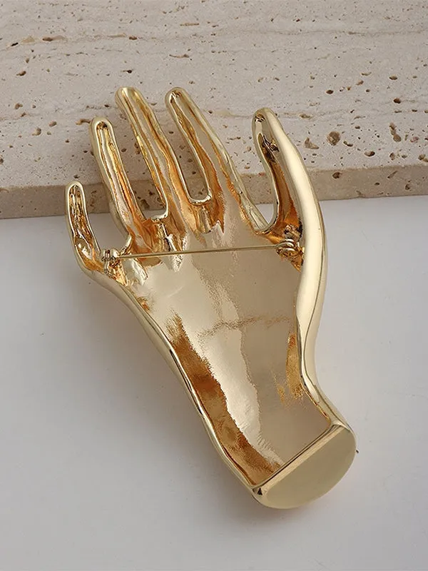 Hand Brooch - Gold