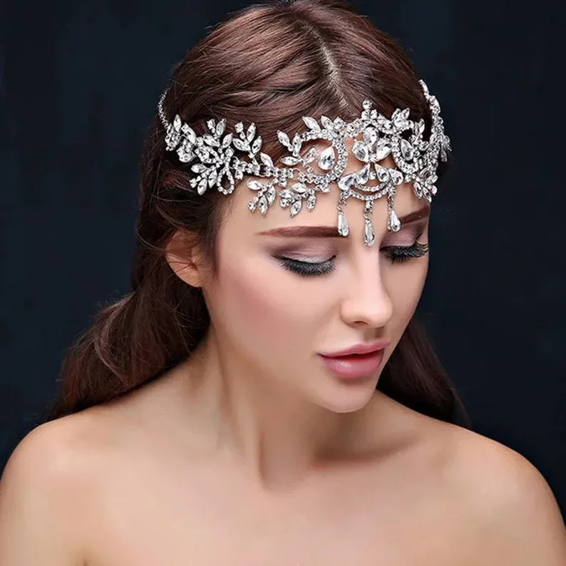 HP-0018 Bridal Hairbands l Crystal Hair Jewelry l Tiaras l Crowns l Hair Comb l Hair Chain