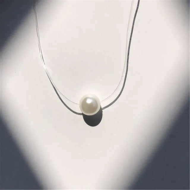 Imitation Pearl Crystal Zircon Necklace