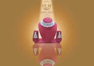 'Jahaan', Round Diamante With Light Pink Stone Drops by Oorvi Desai