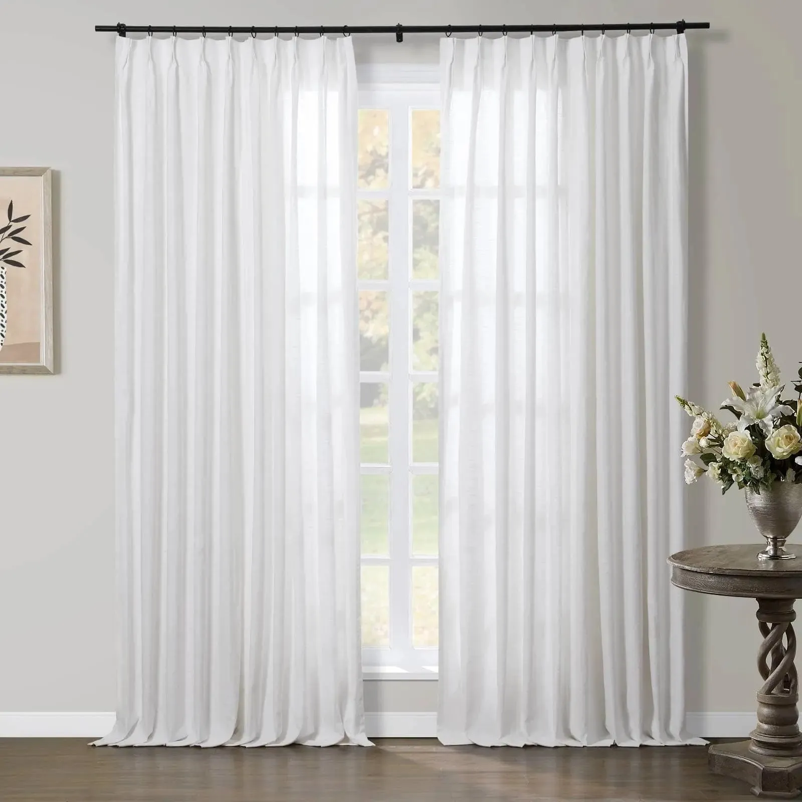 Jawara Linen Pinch Pleat Light Filtering Drapery with Unlined