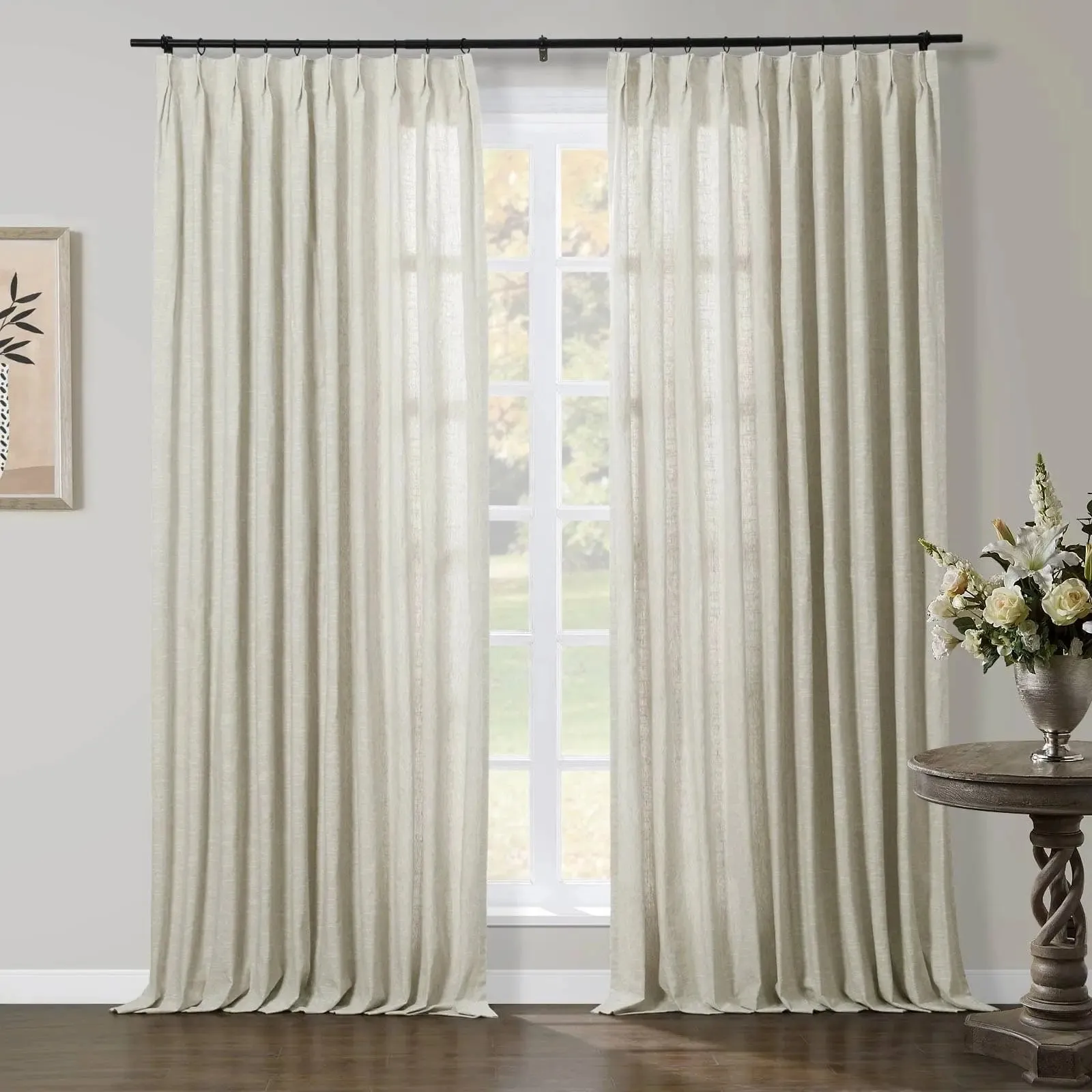 Jawara Linen Pinch Pleat Light Filtering Drapery with Unlined