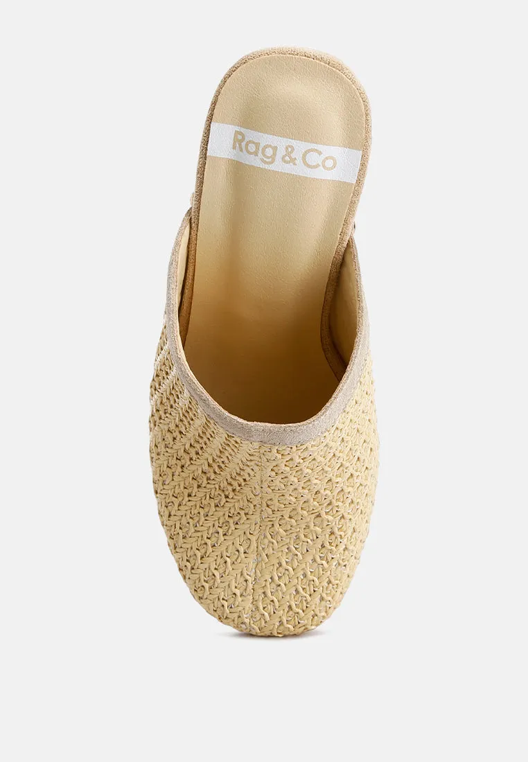 Jeydena Raffia Platform Clogs In Natural