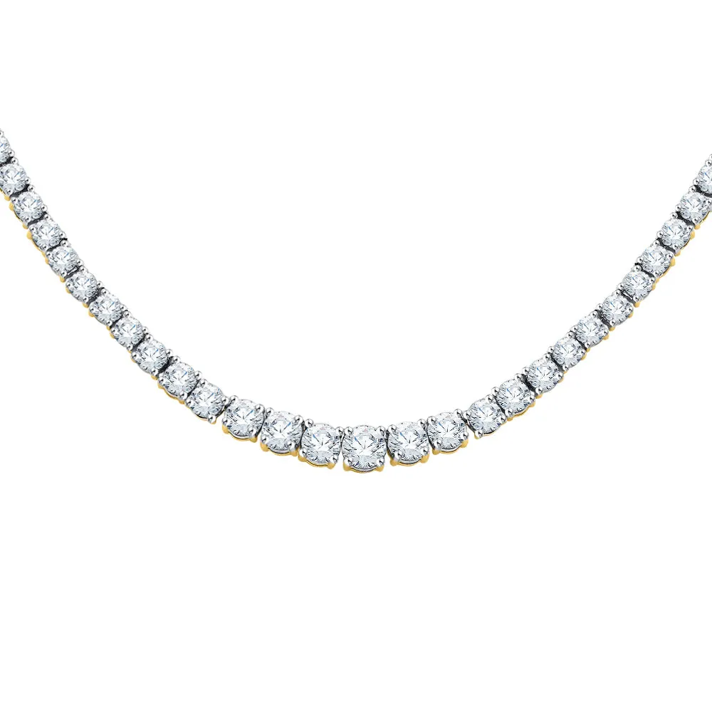 KATARINA Graduated Diamond Tennis Pendant Necklace (10 cttw)