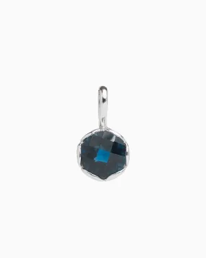 Large Princess Petroglyph Stone Pendant - London Blue Topaz