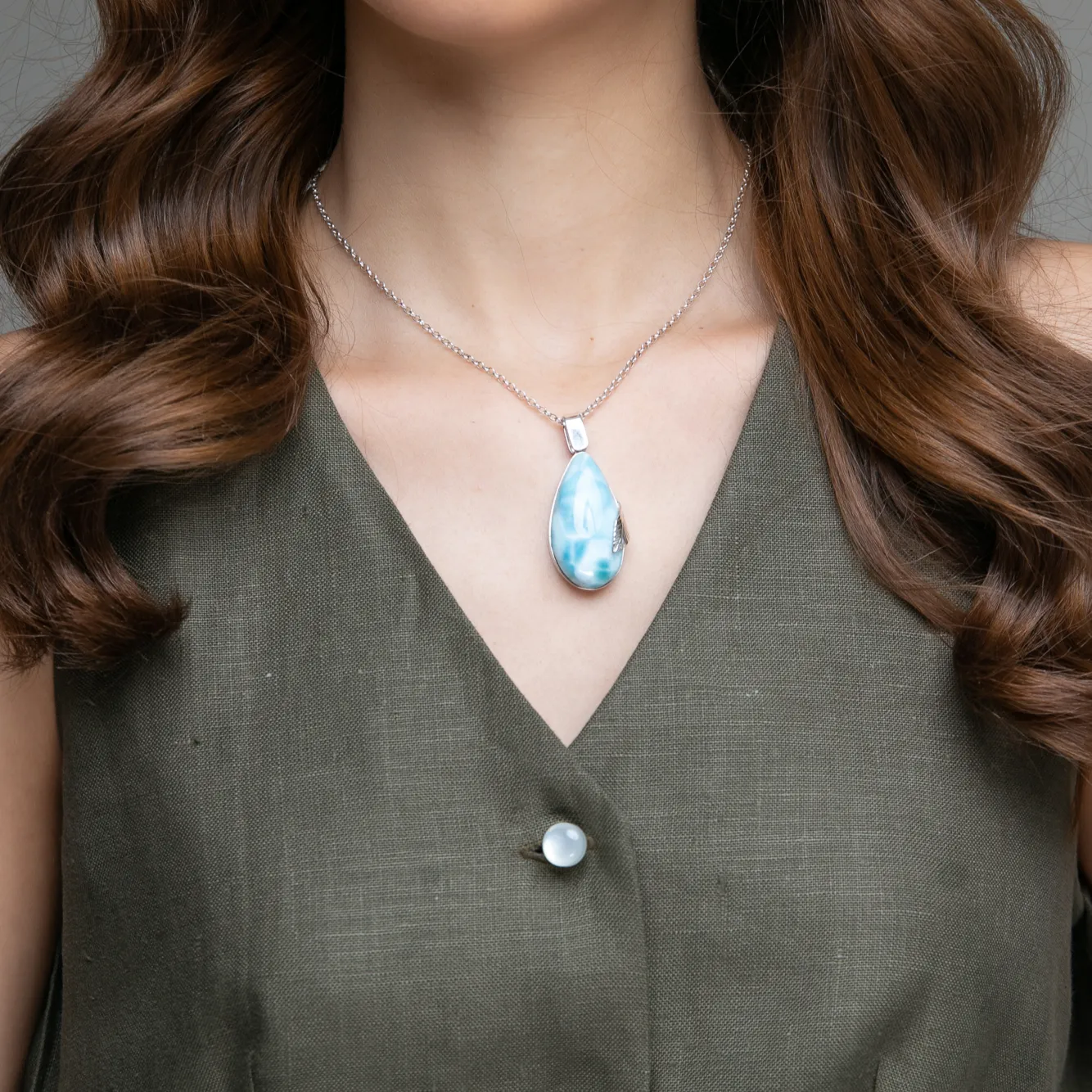 Larimar Pendant Flora