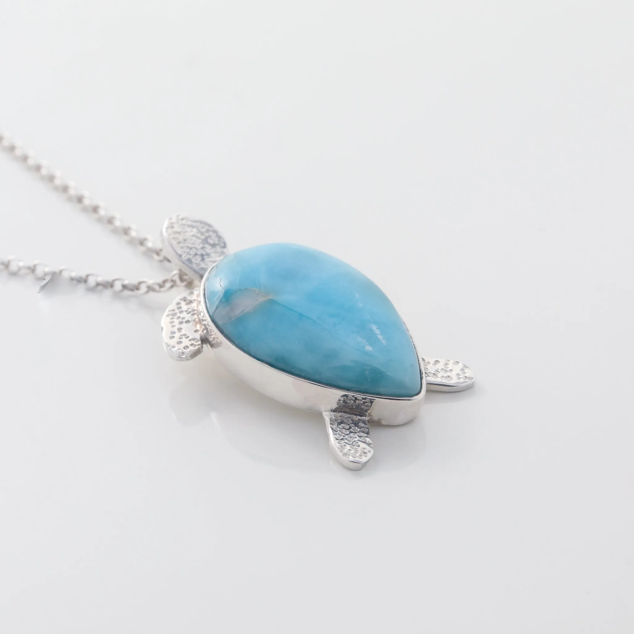 Larimar Turtle Pendant Ariel