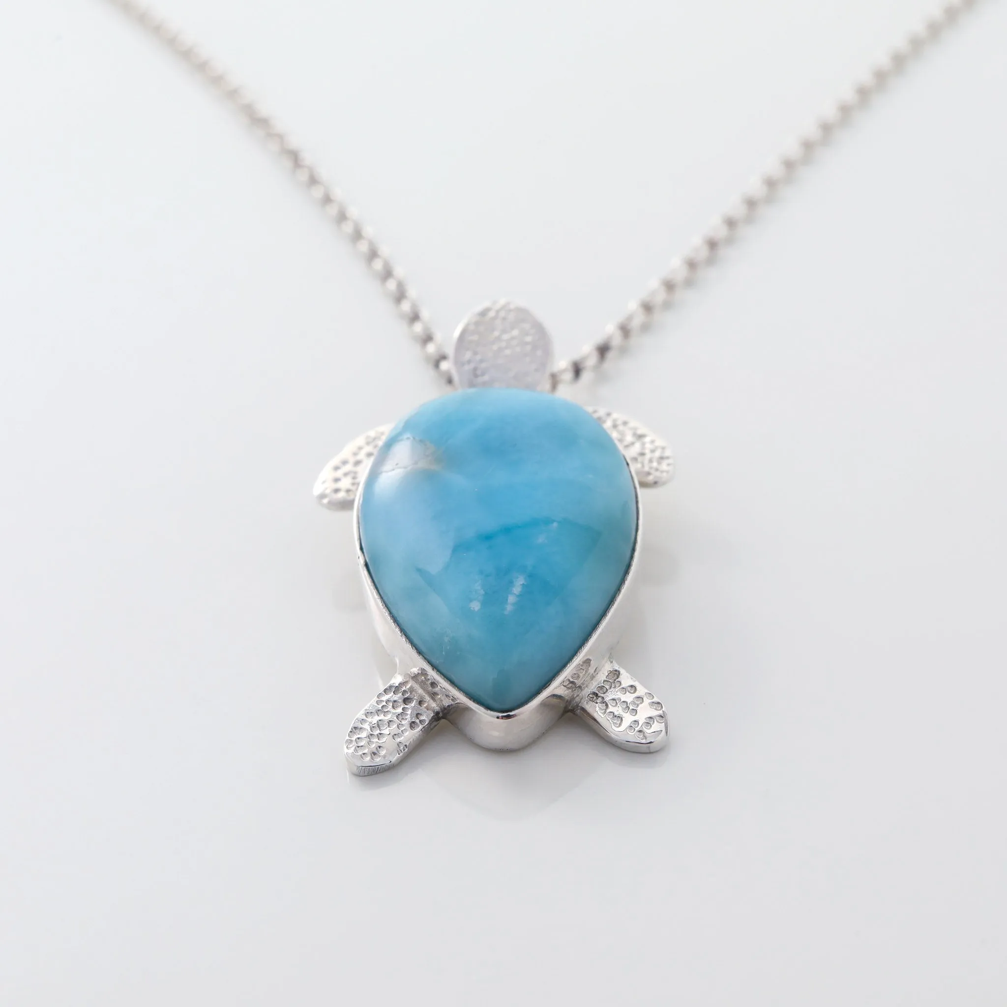 Larimar Turtle Pendant Ariel