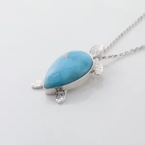 Larimar Turtle Pendant Ariel