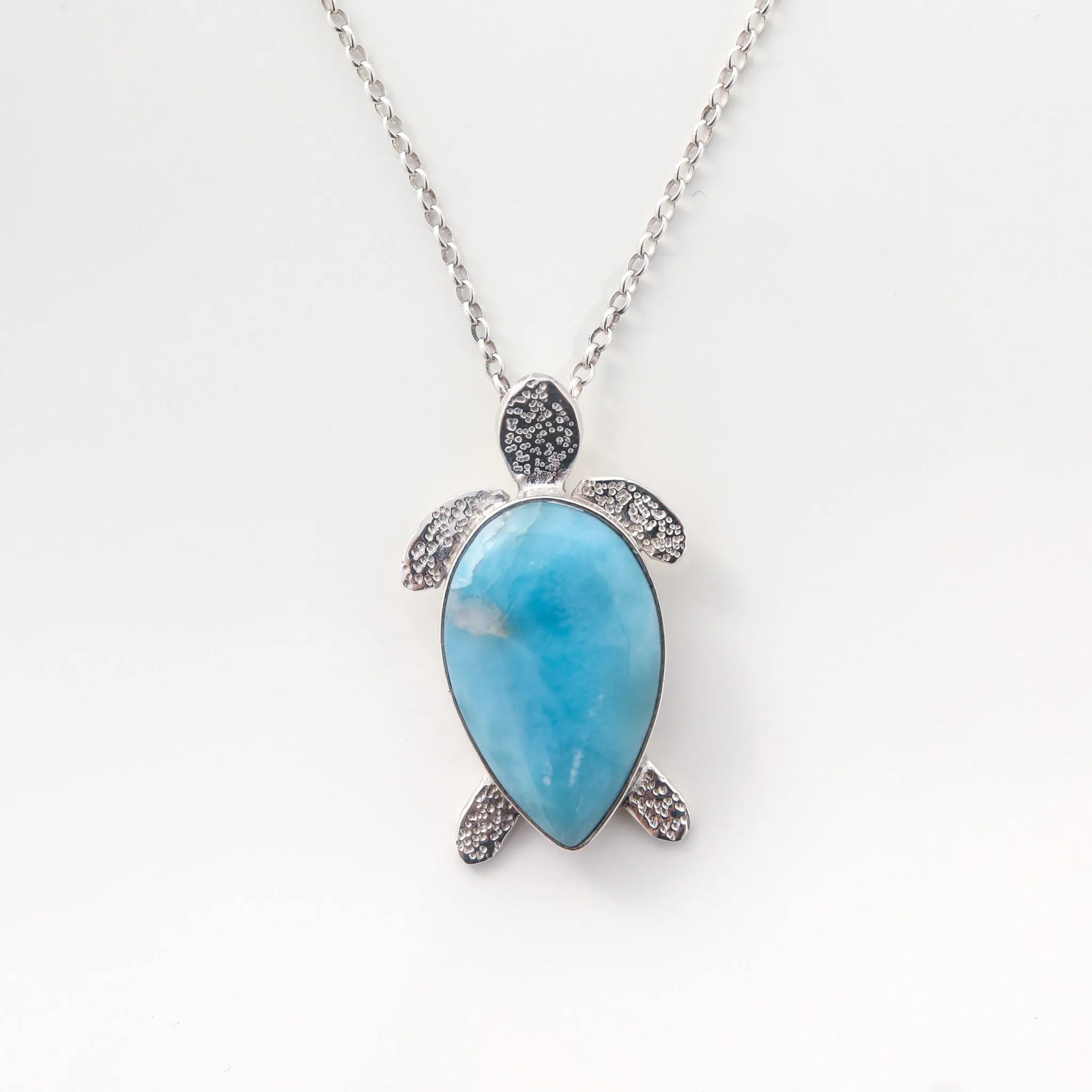 Larimar Turtle Pendant Ariel