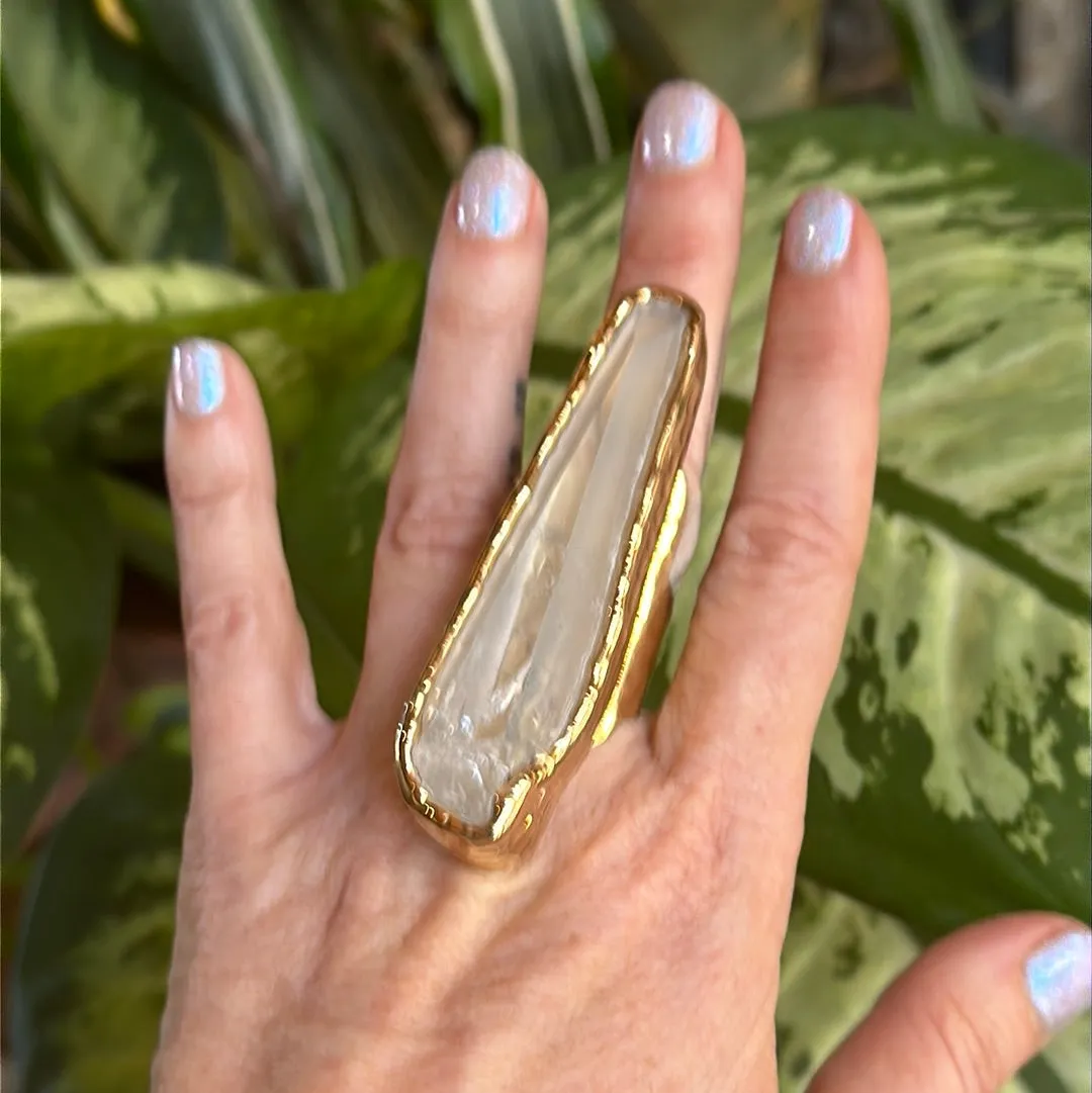 Lemurian Quartz Ring #54