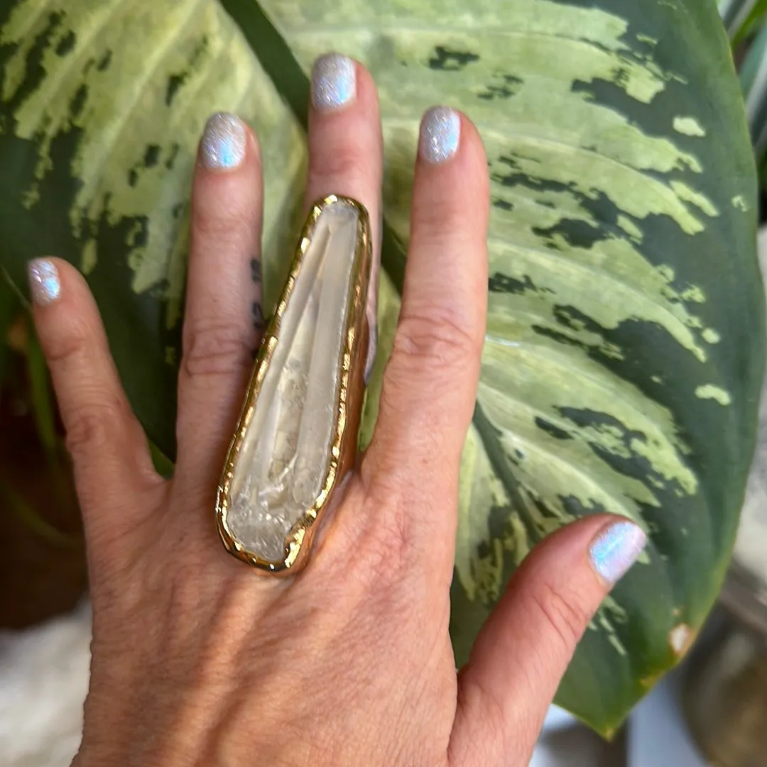 Lemurian Quartz Ring #54