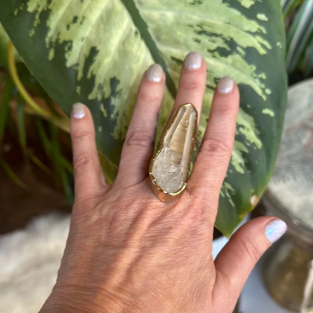 Lemurian Quartz Ring #55