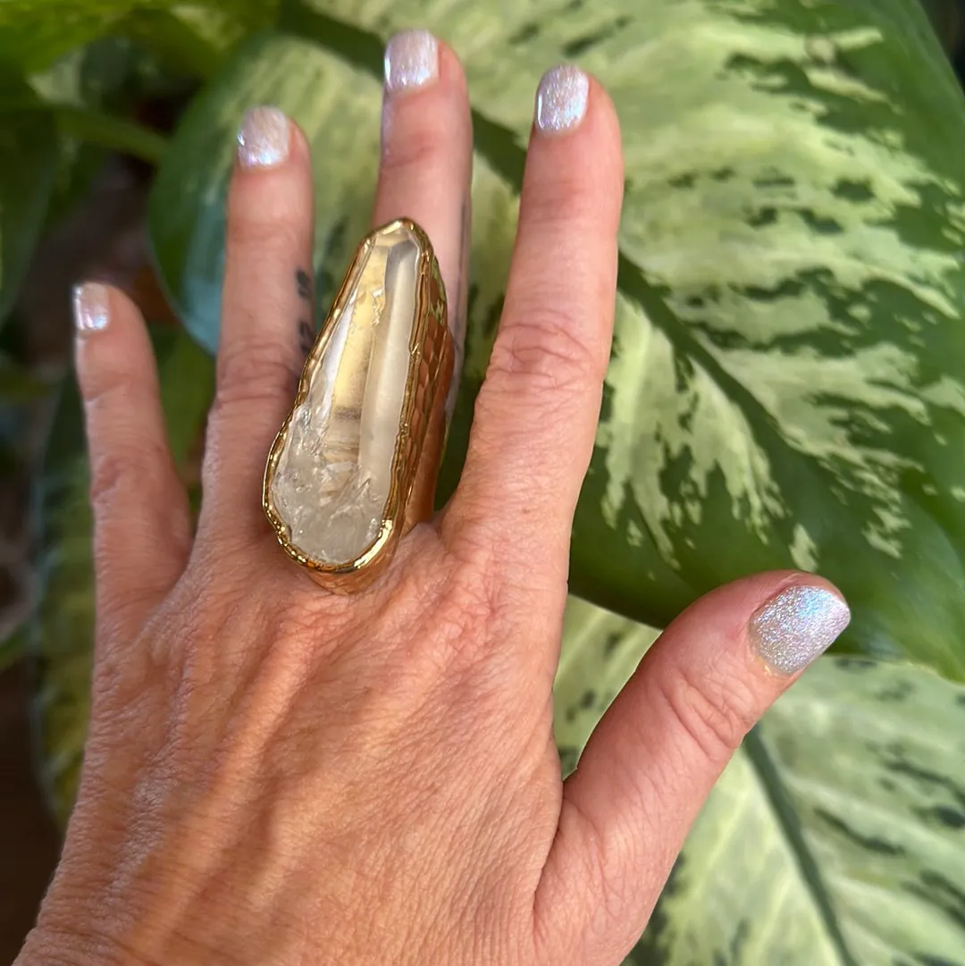 Lemurian Quartz Ring #55