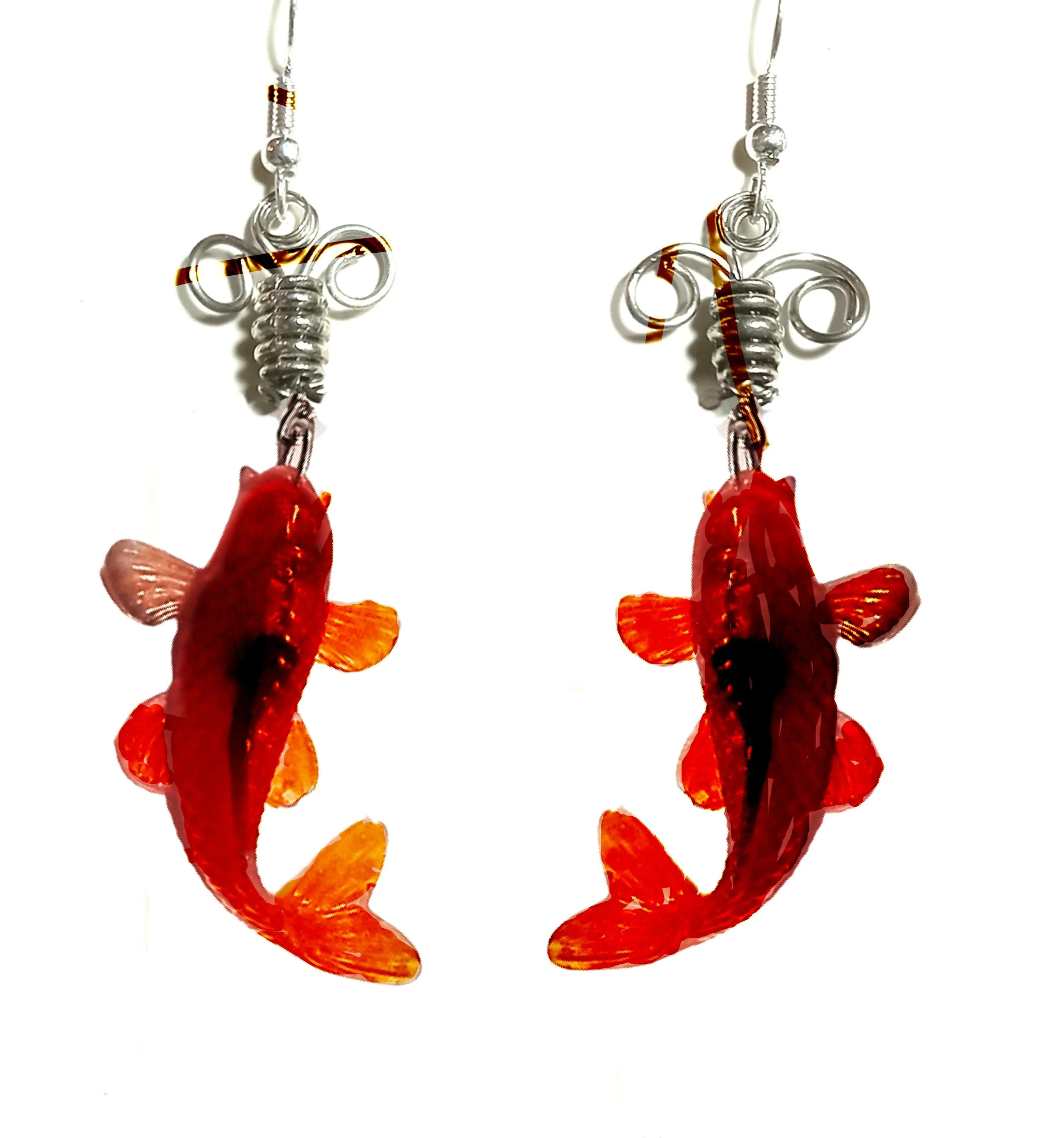 Lucky Koi Fish Hook Ear Rings, Gift for Her/Mom/Anniversary/Couple/Birthday/Xmas/New Year/Valentine/Thanksgiving/Graduation/Housewarming/