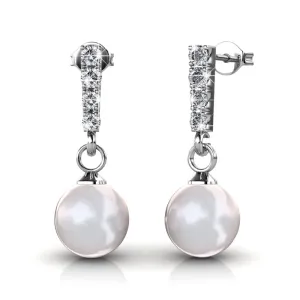 Lustrous Pearl Drop Earrings   | Clear