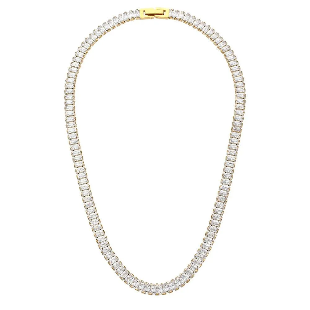 Luxury Square Tennis Chain Choker Necklace