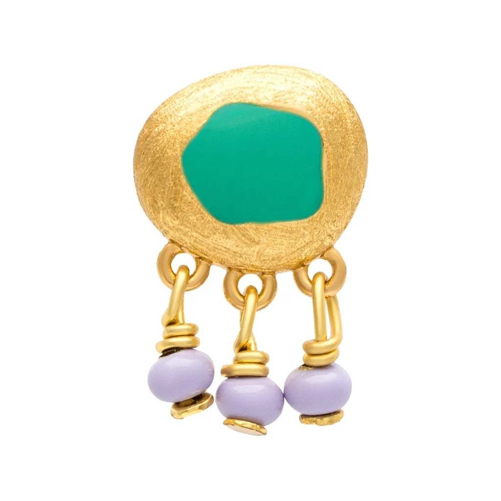 Magic Stone Charms earring 1 pcs - Gold plated