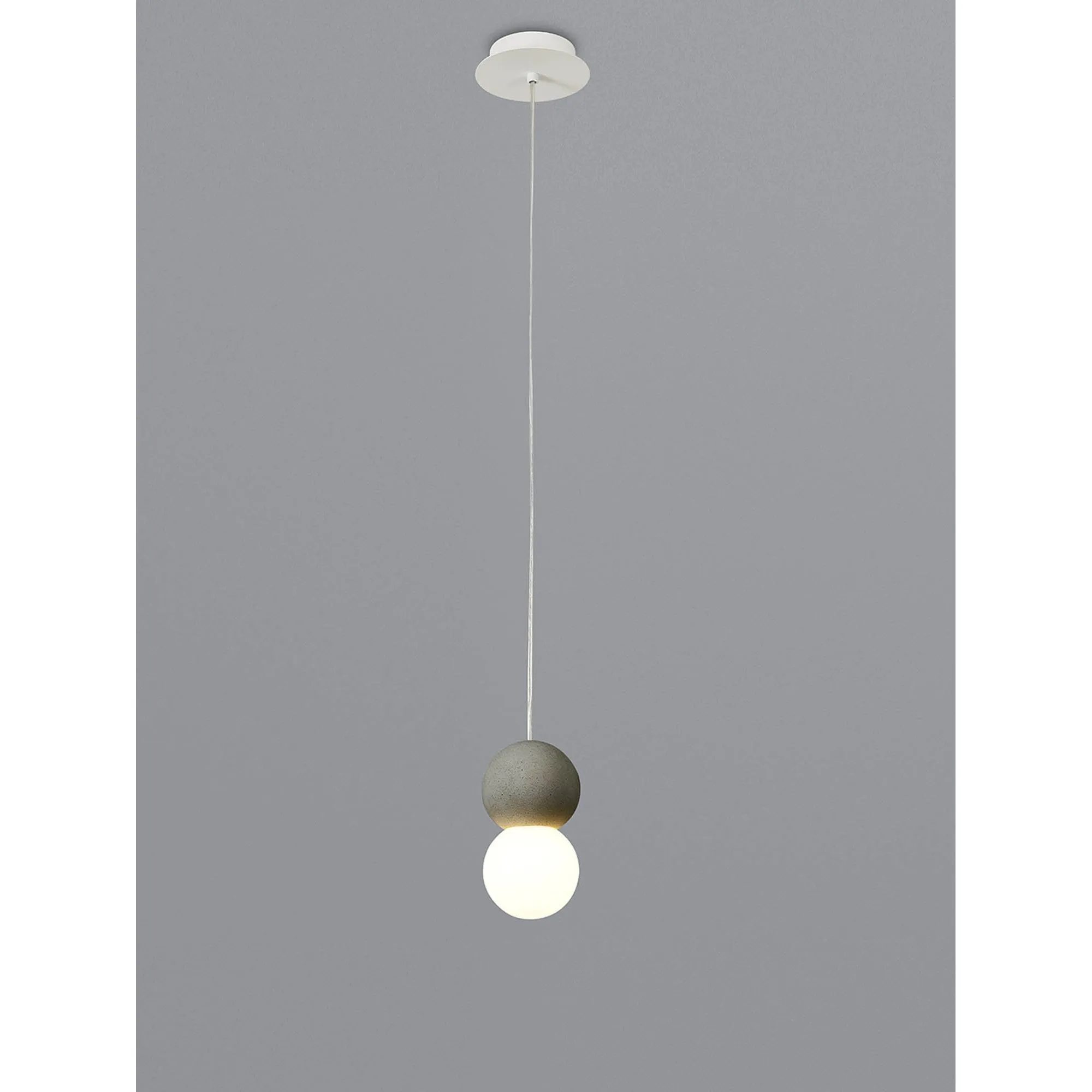 Mantra M7624 Galaxia Pendant Round 1 Light White/Grey Cement