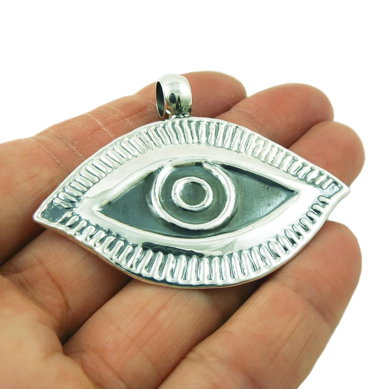 Maria Belen Taxco Evil Eye 925 Sterling Silver Pendant