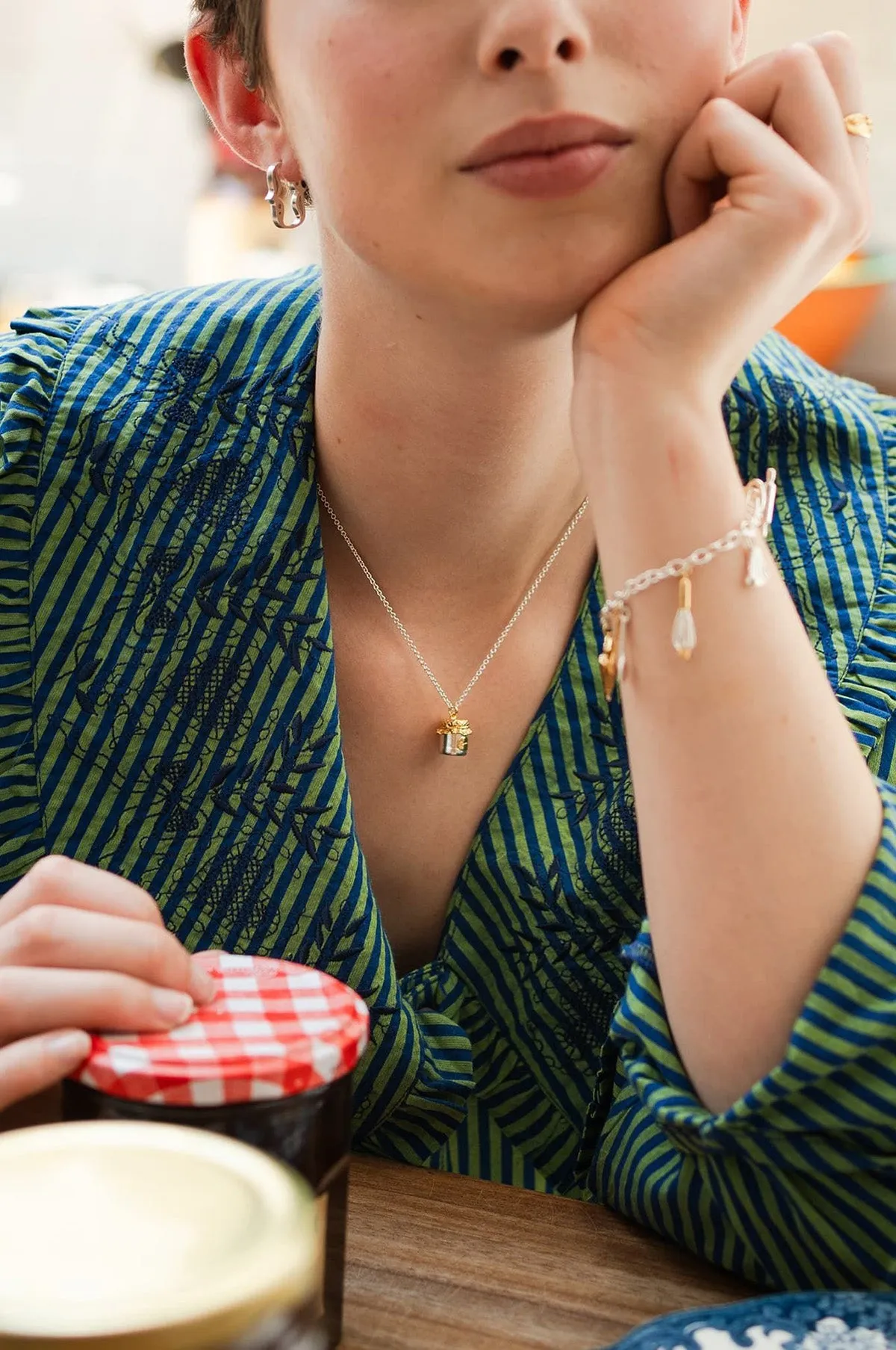 Marmalade Jar Necklace Gold and Silver