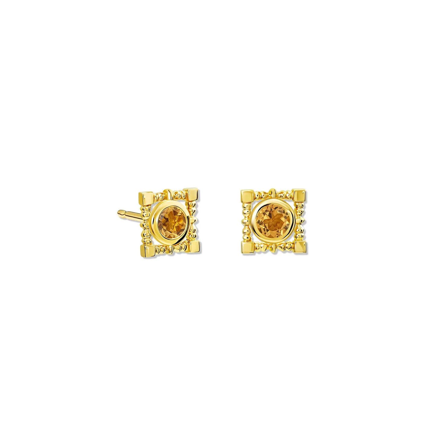 Mashrabiya Trellis Earring Halos Yellow Gold