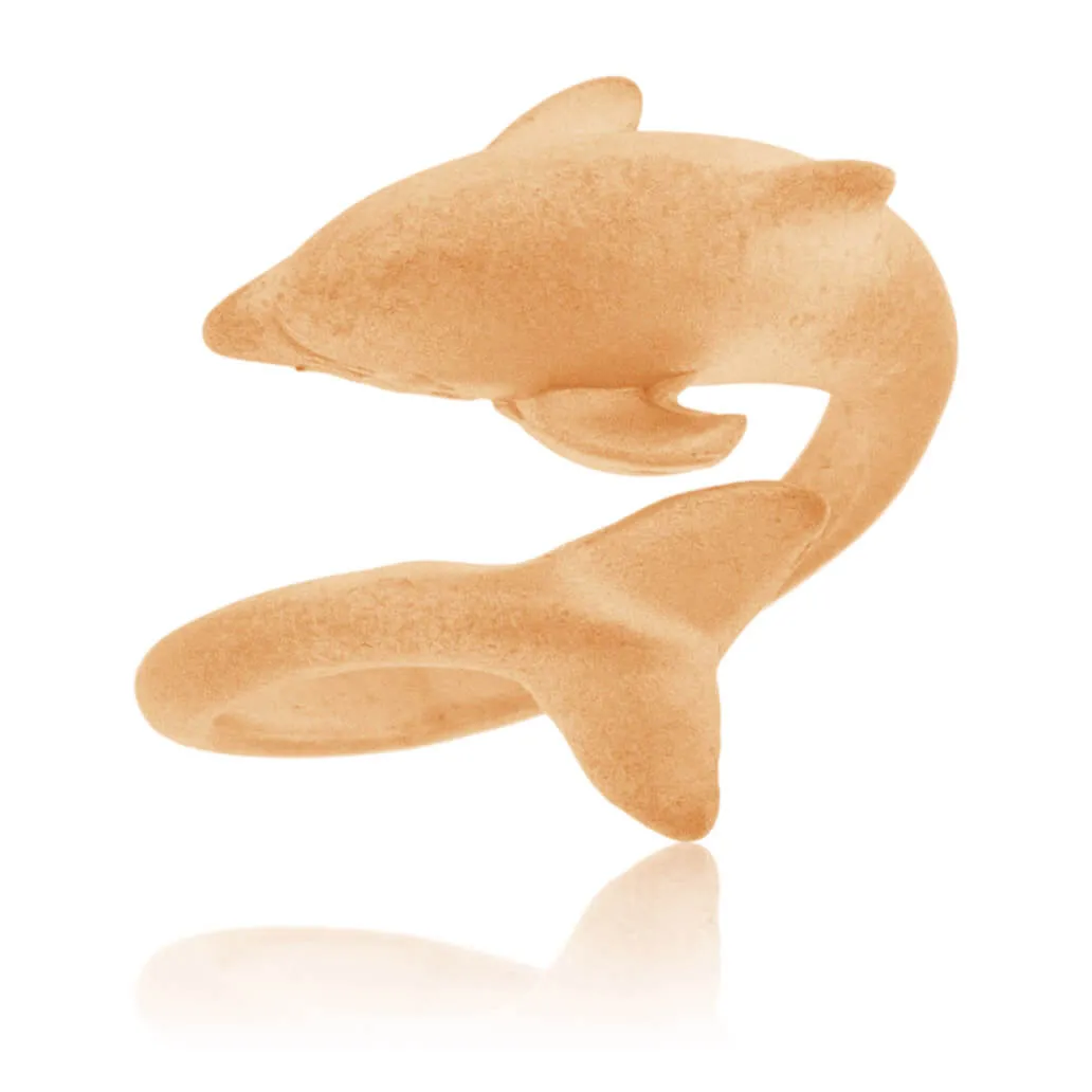 Matte Finish Dolphin Wrap Around Ring