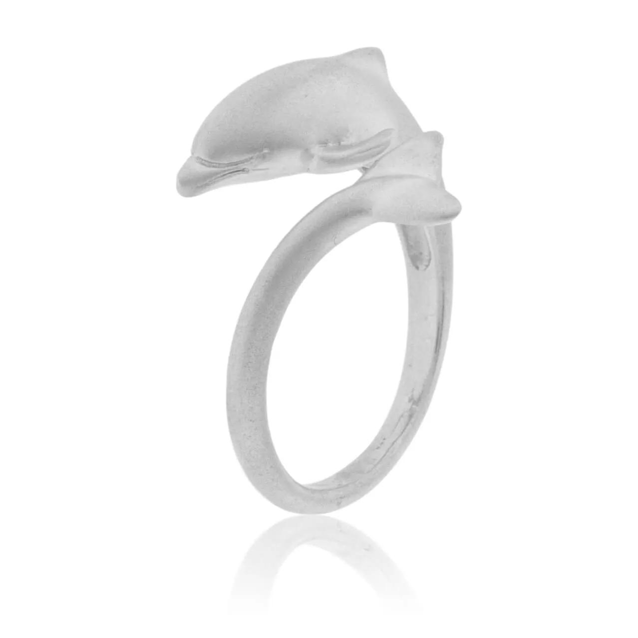 Matte Finish Dolphin Wrap Around Ring