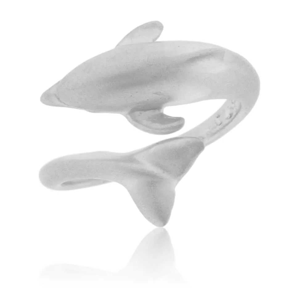 Matte Finish Dolphin Wrap Around Ring