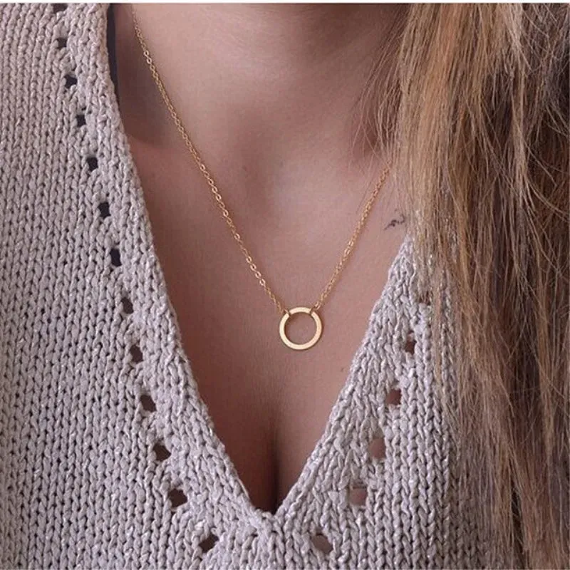 New Fashion Steampunk Round Minimalist Women Cheap Necklake