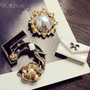 No. 5 Designer Vintage Crystal Broach