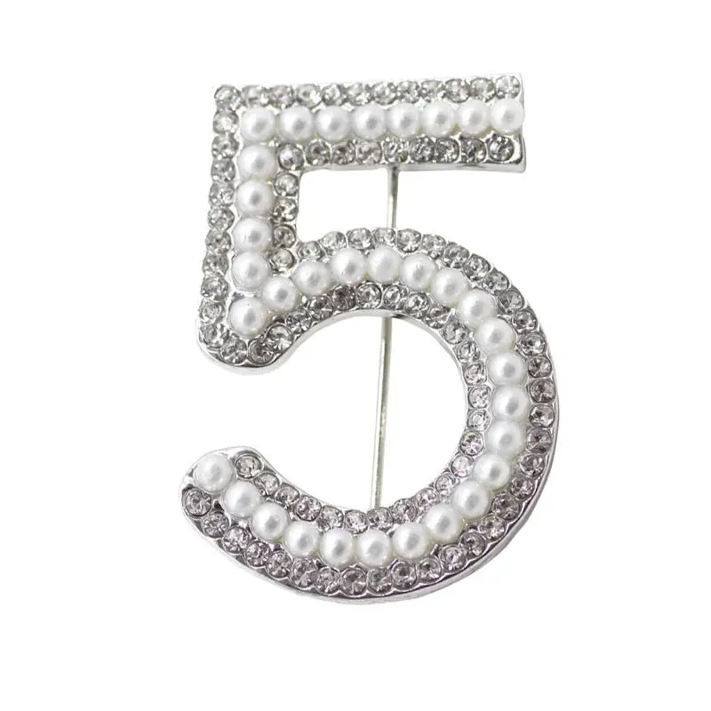 No. 5 Designer Vintage Crystal Broach