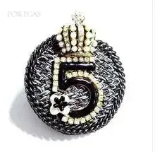 No. 5 Designer Vintage Crystal Broach