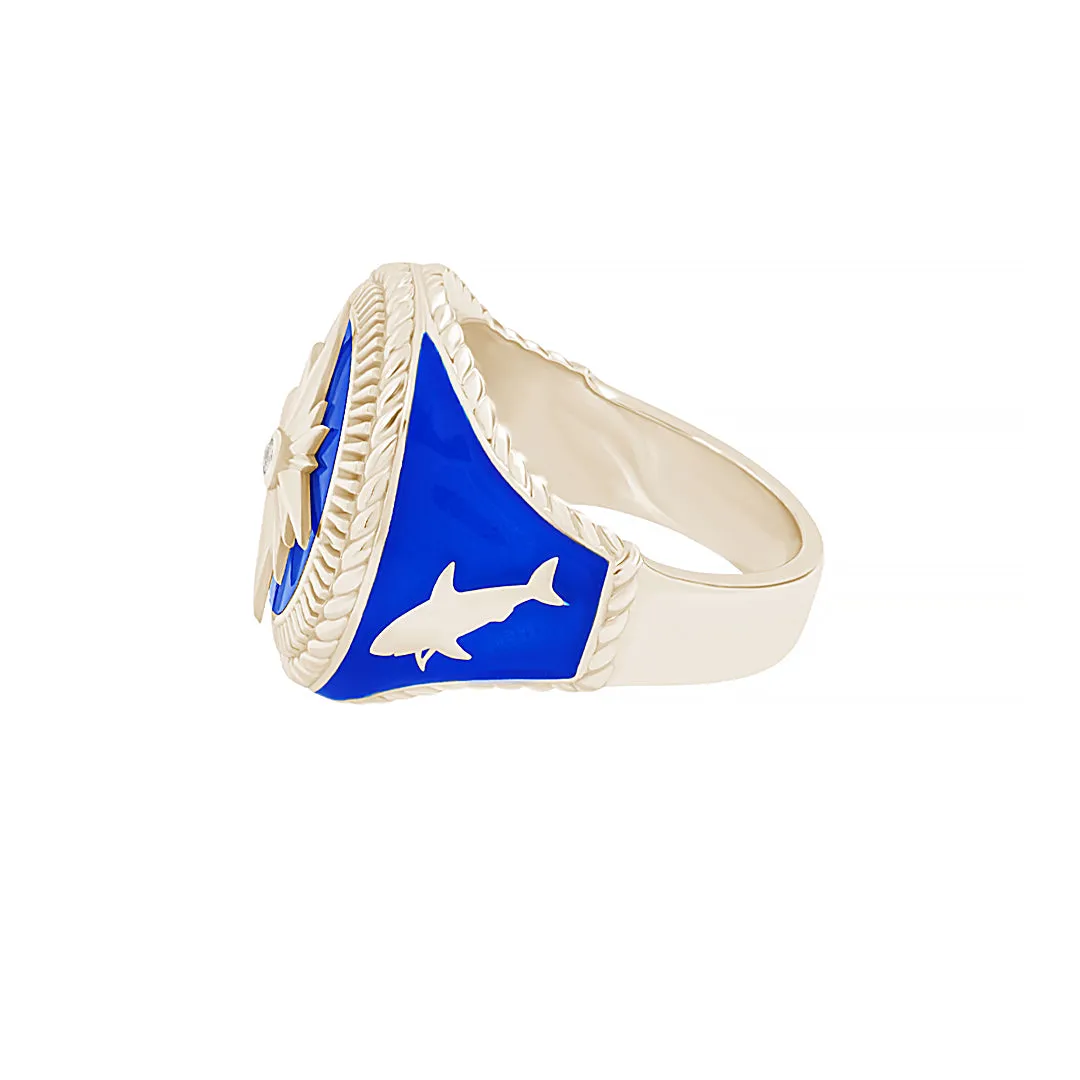 Ocean Compass Ring in Gold