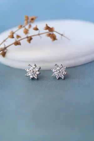 Oriana Floral Sterling Silver Stud Earrings