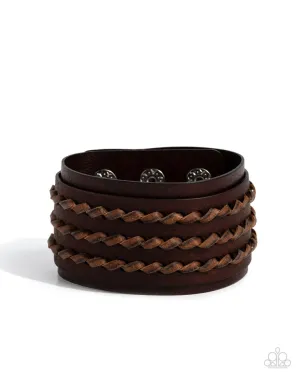 Paparazzi Bracelet ~ Western Twist - Brown