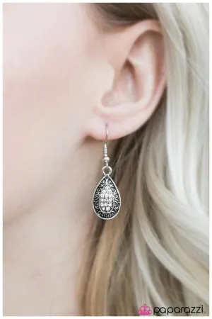 Paparazzi Earring ~ Dinner for Two - White