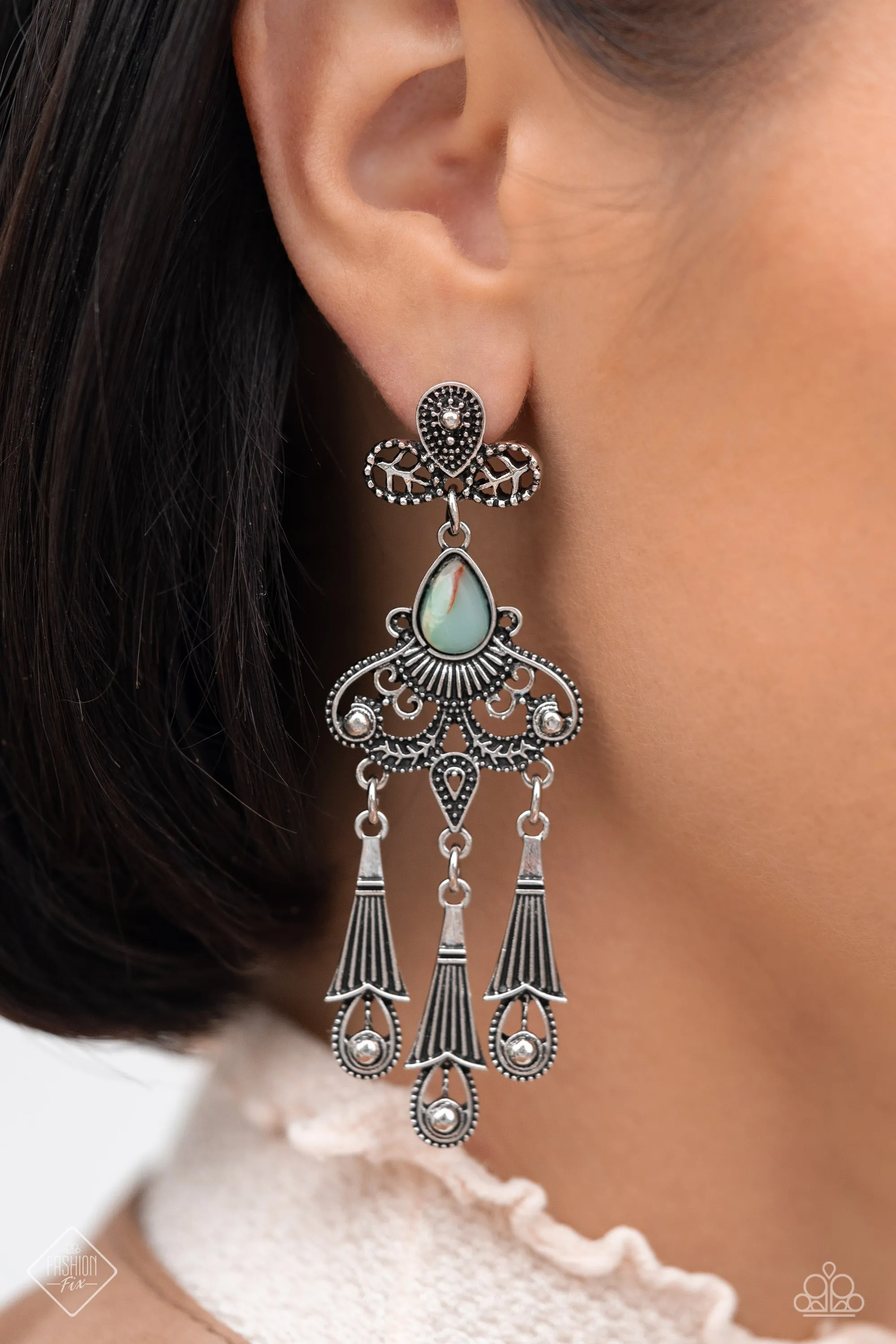 Paparazzi Earring ~ Revered Rustic - Blue