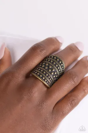 Paparazzi Ring ~ Diamondback Bravado - Brass