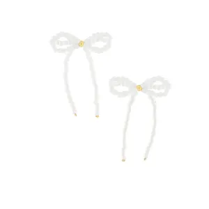 Passion Waterproof Pearl Bow Earring 18K Gold Plating