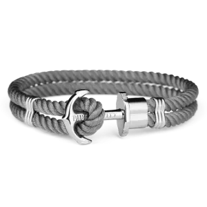 Paul Hewitt Phrep Nylon Silver / Grey Bracelet -XS