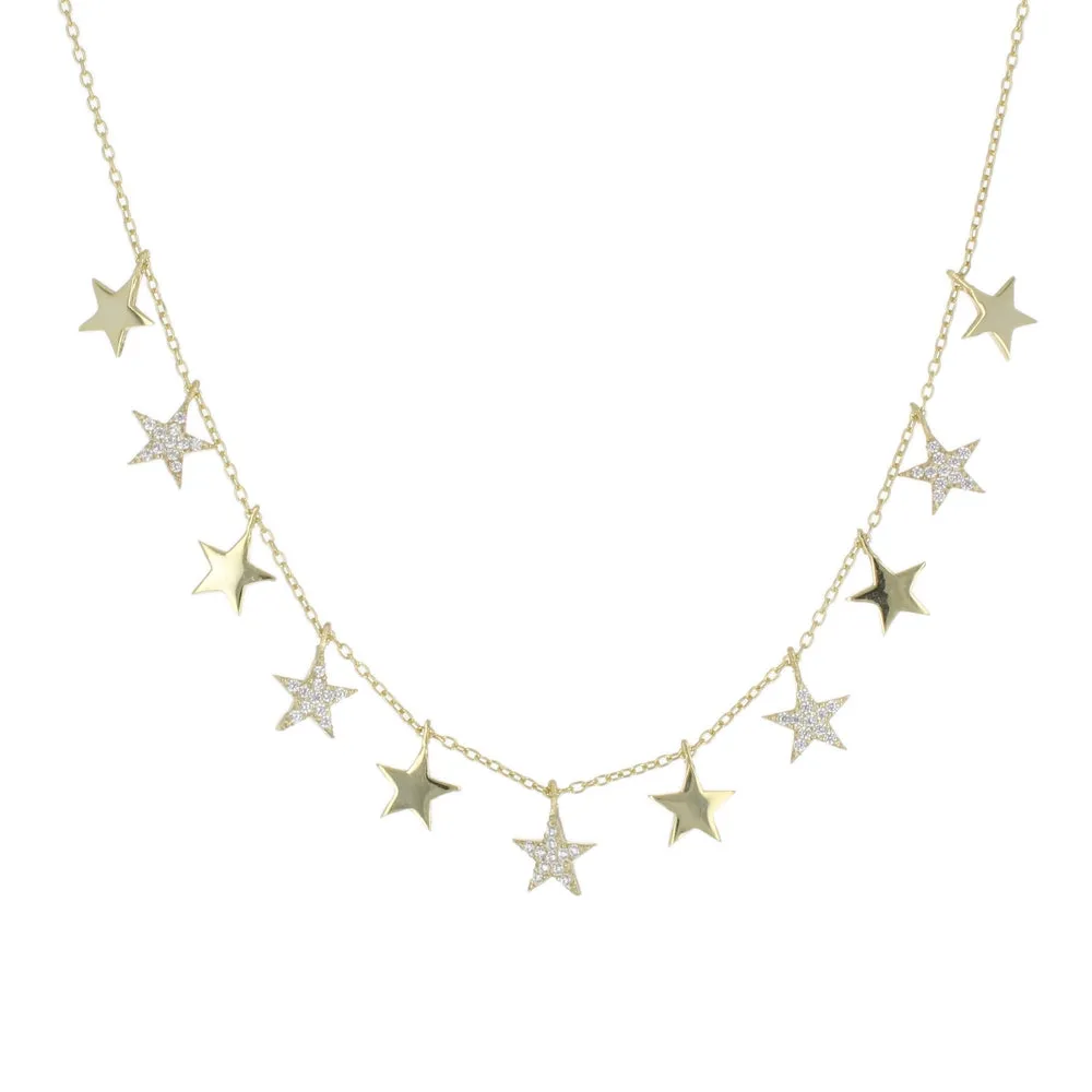 PAVE & PLAIN MULTI STAR CHOKER