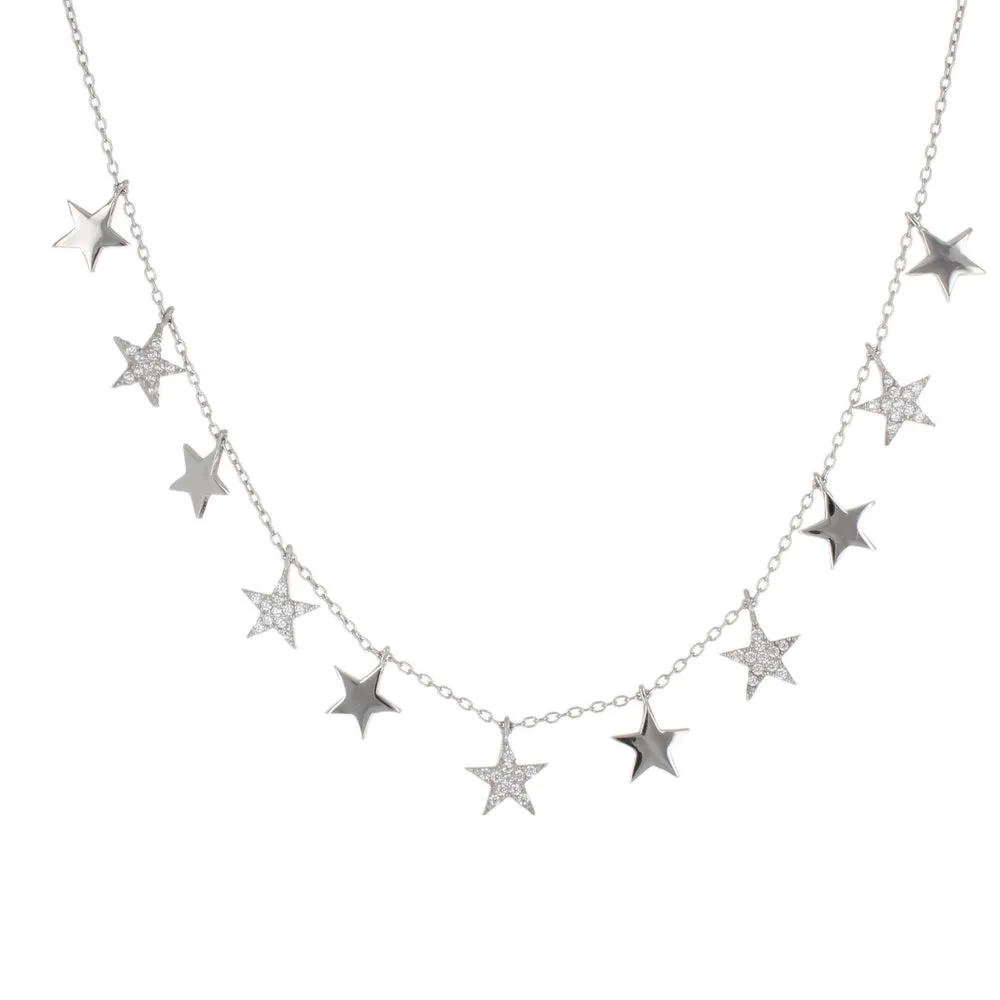 PAVE & PLAIN MULTI STAR CHOKER