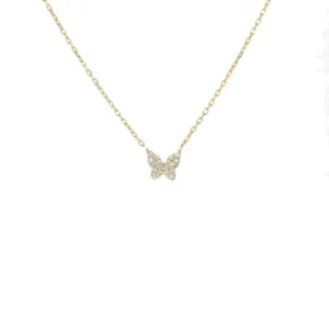 PAVE TINY BUTTERFLY NECKLACE