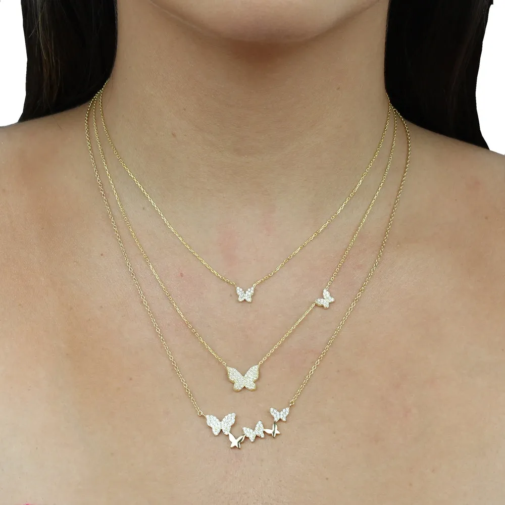 PAVE TINY BUTTERFLY NECKLACE