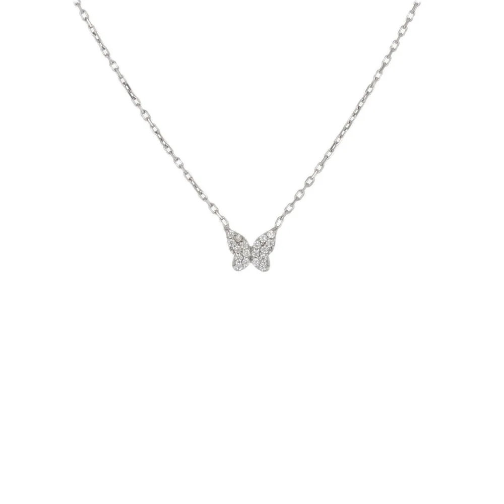 PAVE TINY BUTTERFLY NECKLACE