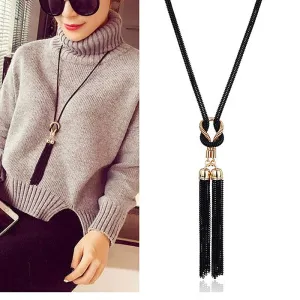 Pendant Necklace Tassel Long Winter Sweater Chain Necklace