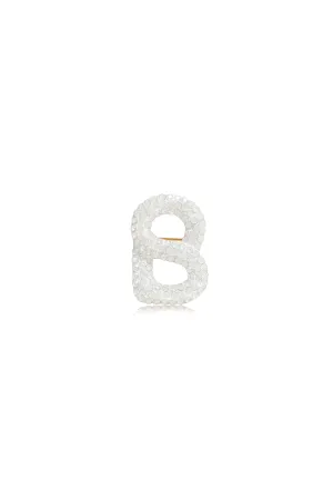 Petite Signature Brooch - White