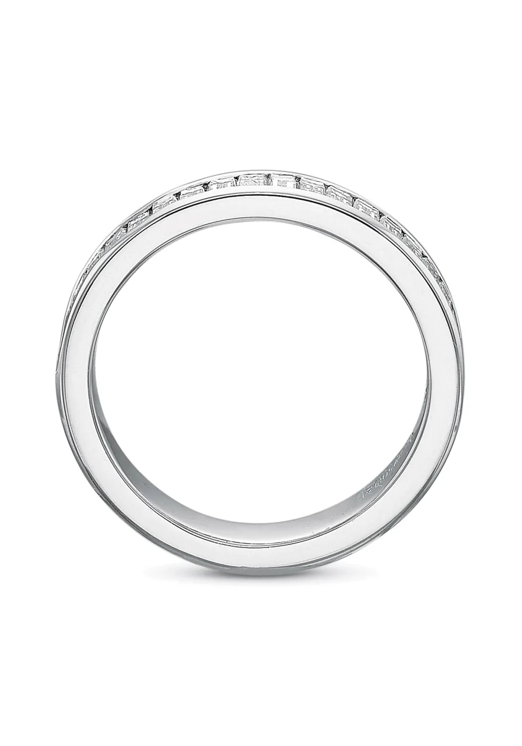 Precision Set Platinum Channel Set Baguette Diamond Band